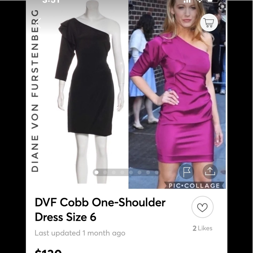 - DVF Diane Von Furstenberg Cobb One Shoulder Silk Stretch Dress medium